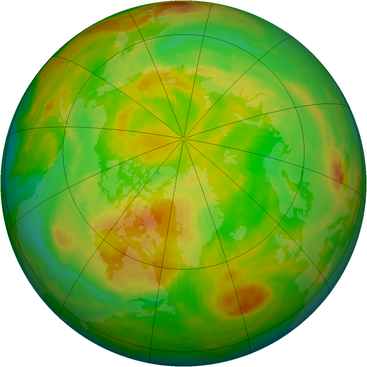 Arctic ozone map for 24 May 1992